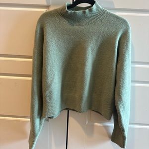 & Other Stories Mock Neck Green Sweater